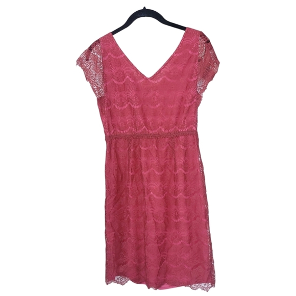 FOSSIL XS Penny Lace Overlay Mini Dress Wine Red Femine Romantic - Picture 6 of 13